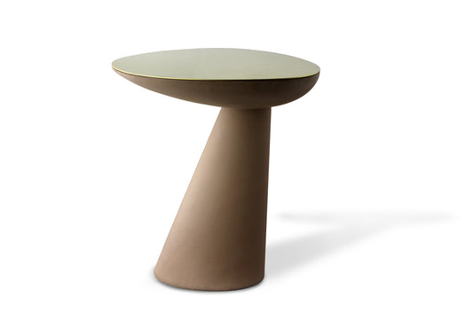 Rock Solid - Side Table with Brass Plate - Coffee to Go